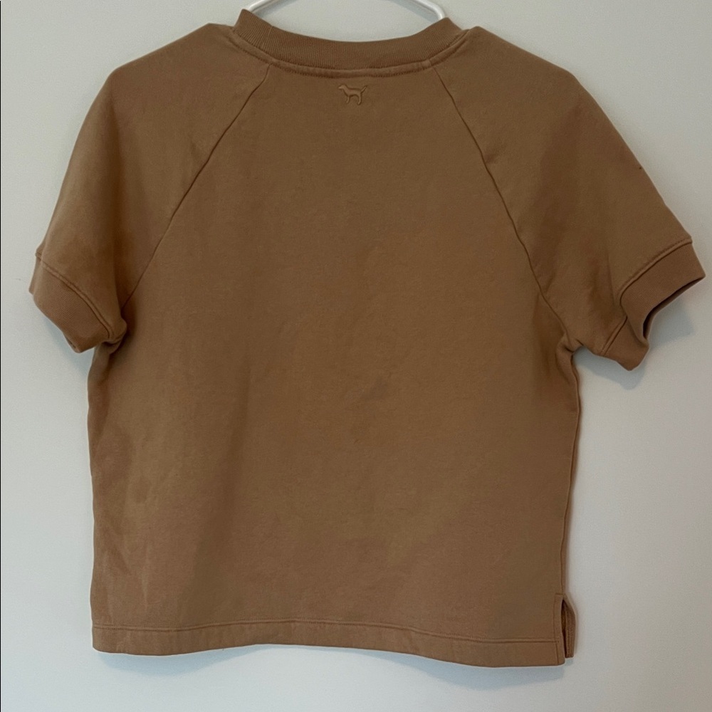 PINK Victoria's Secret Light Brown T-Shirt in a Sweatshirt Material Size XS - Picture 3 of 3